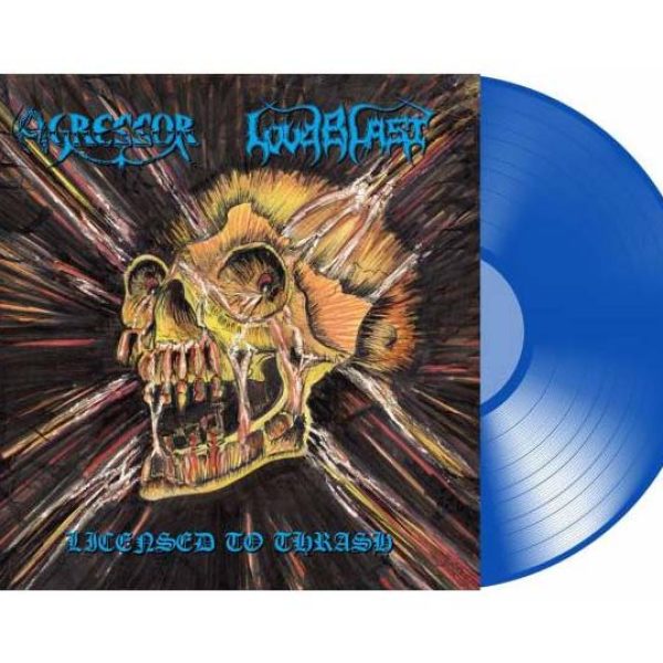 AGRESSOR / LOUDBLAST - Licensed to thrash LP transparent blue vinyl