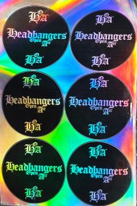 headbangers open air hoa metallic sticker
